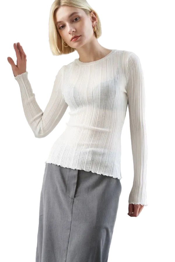 Blusa Acanalada Manga Larga