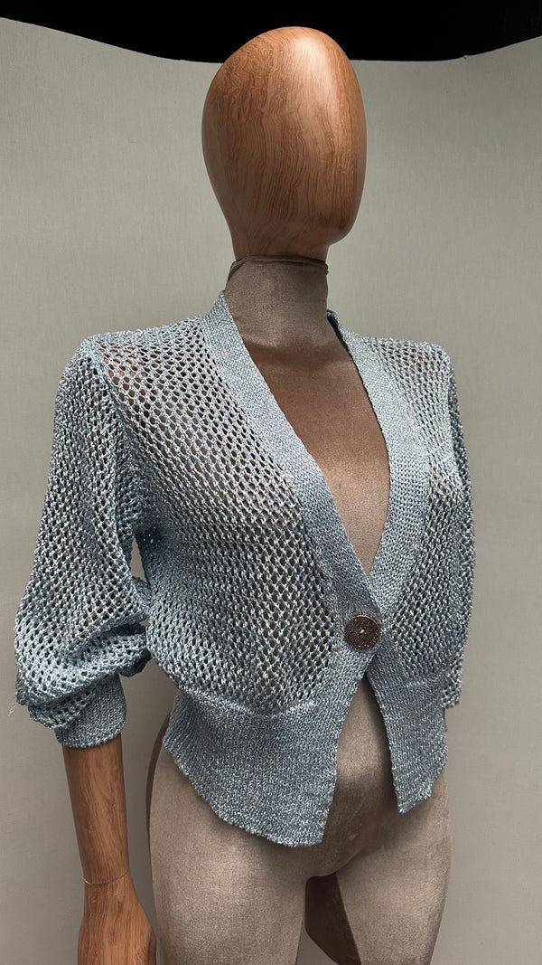 Sueter azul metalico