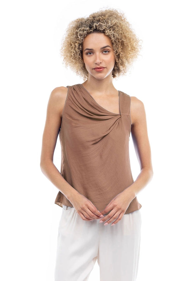 Blusa camel seda