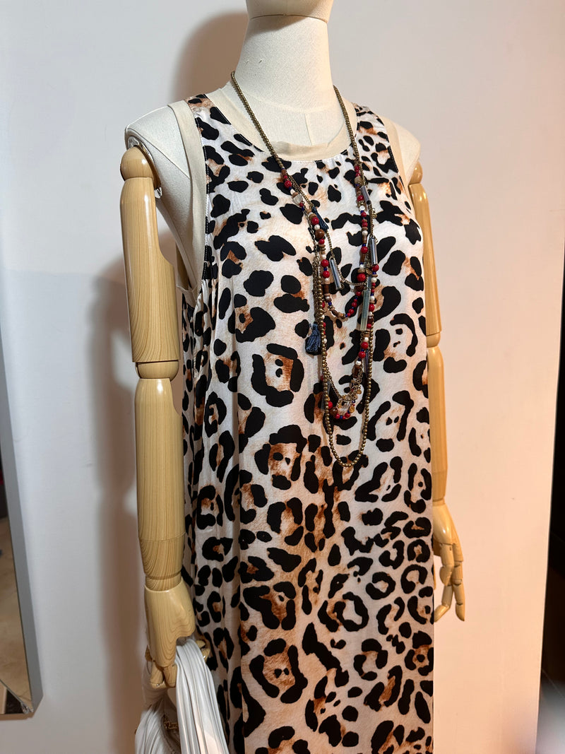 Vestido animal Print satin