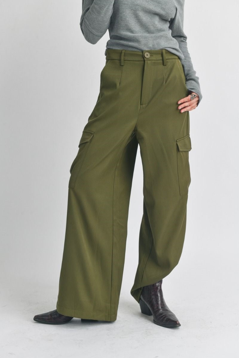 Pantalon cargo verde olivo