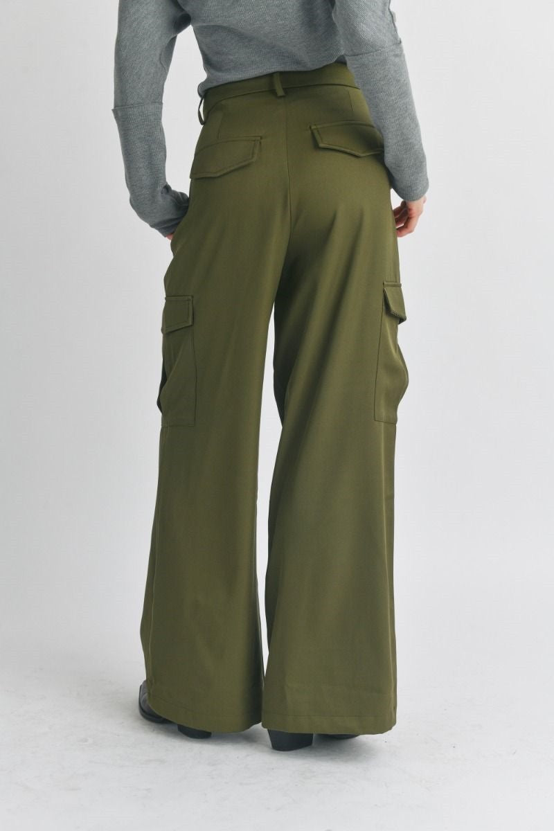 Pantalon cargo verde olivo